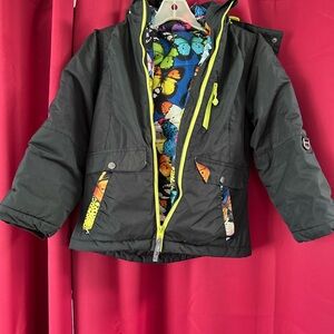 Black Jacket with Colorful Butterfly Lining